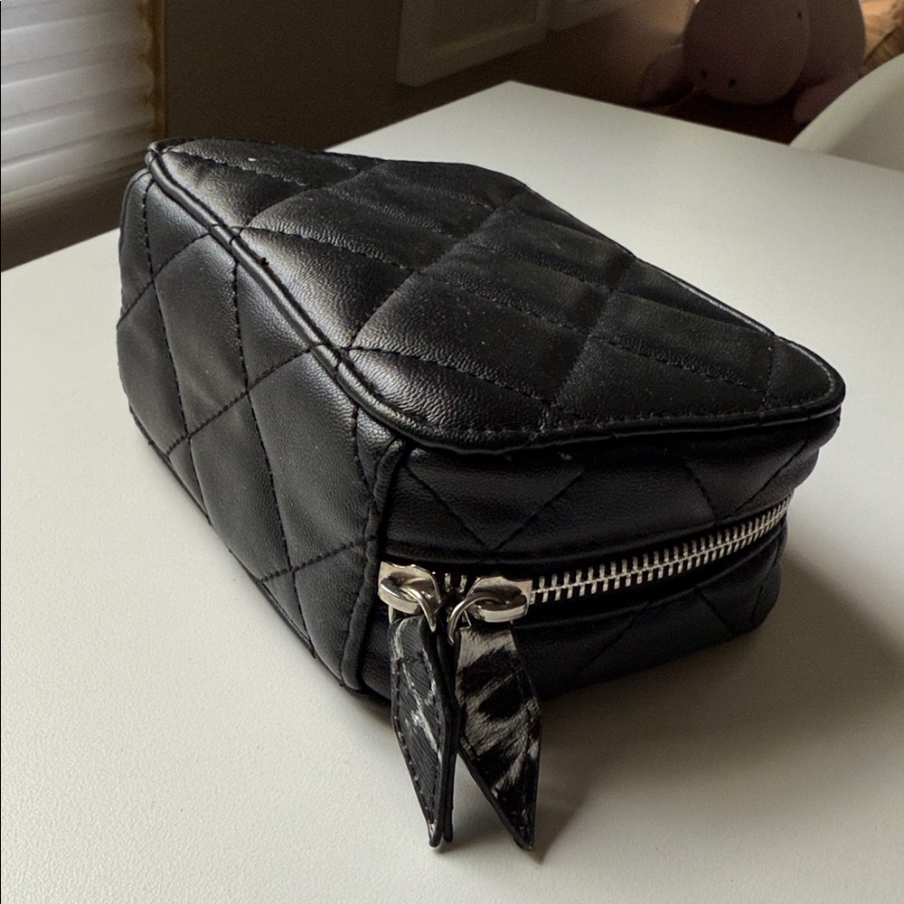 Trish McEvoy Black Quilted Cosmetic Bag